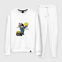 Костюм хлопковый женский Мешок со звёздами, цвет: белый