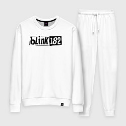 Костюм хлопковый женский Blink 182 трафарет черный, цвет: белый