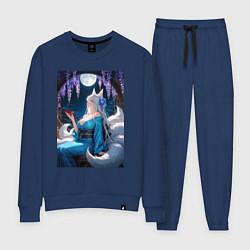 Женский костюм Лисица в кимоно любуется цветением глицинии