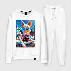 Костюм хлопковый женский Руж из Somic сидит с мастер изумрудом, цвет: белый