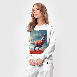 Костюм хлопковый женский Зайцезавр - мем, цвет: белый — фото 2