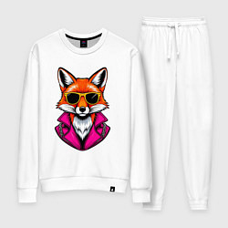 Женский костюм Лиса в очках и розовой куртке