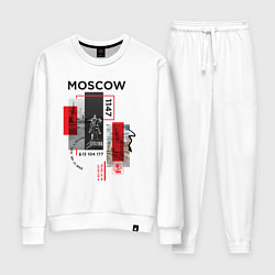 Костюм хлопковый женский Москва коллаж, цвет: белый