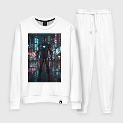 Женский костюм Железный человек посреди ночного города