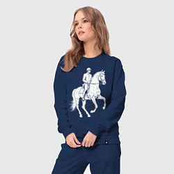 Костюм хлопковый женский Конный спорт, цвет: тёмно-синий — фото 2