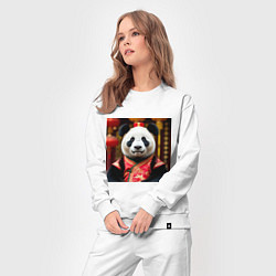 Костюм хлопковый женский Императорская панда, цвет: белый — фото 2