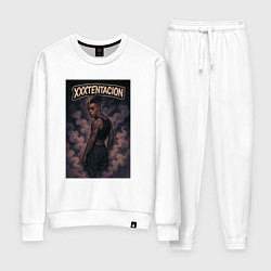 Костюм хлопковый женский XXXTentacion в дыму, цвет: белый