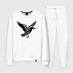 Костюм хлопковый женский Летящая чайка, цвет: белый