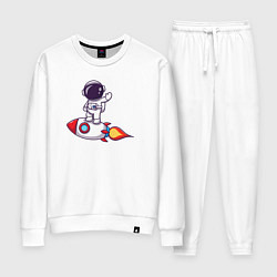 Костюм хлопковый женский Space man rocket, цвет: белый