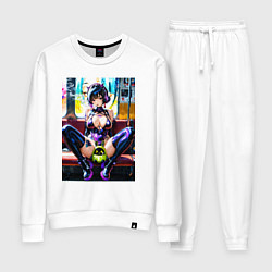 Костюм хлопковый женский Sexy андроид в пикантной позе, цвет: белый