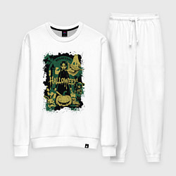 Костюм хлопковый женский Уэнсдэй на хэллоуин, цвет: белый