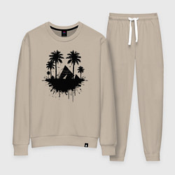 Костюм хлопковый женский Тени вечности Египта, цвет: миндальный