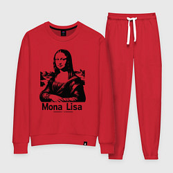 Костюм хлопковый женский Мона Лиза графическая интерпретация, цвет: красный