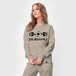 Костюм хлопковый женский Subaru, цвет: миндальный — фото 2