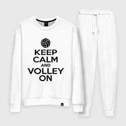 Костюм хлопковый женский Keep Calm & Volley On, цвет: белый