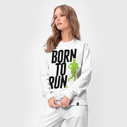 Костюм хлопковый женский Рожден для бега, цвет: белый — фото 2