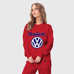Костюм хлопковый женский Volkswagen Das Auto, цвет: красный — фото 2