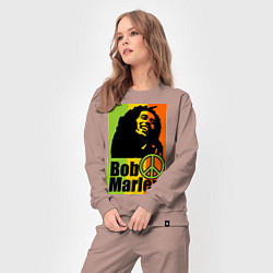 Костюм хлопковый женский Bob Marley: Jamaica, цвет: пыльно-розовый — фото 2