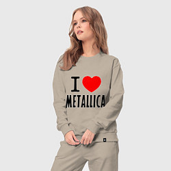 Костюм хлопковый женский I love Metallica, цвет: миндальный — фото 2