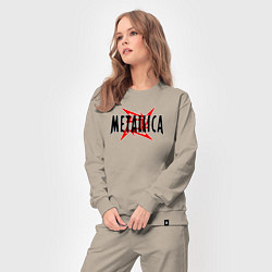 Костюм хлопковый женский Metallica logo, цвет: миндальный — фото 2