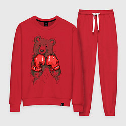 Костюм хлопковый женский Bear Boxing, цвет: красный