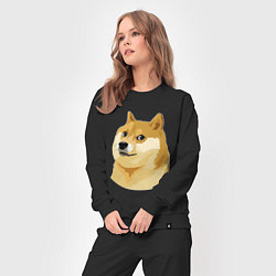 Костюм хлопковый женский Doge, цвет: черный — фото 2