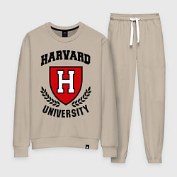 Костюм хлопковый женский Harvard University, цвет: миндальный