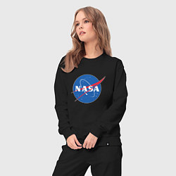 Костюм хлопковый женский NASA: Logo, цвет: черный — фото 2