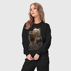 Костюм хлопковый женский Russia: Poly Bear, цвет: черный — фото 2