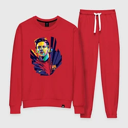 Костюм хлопковый женский Messi Art, цвет: красный