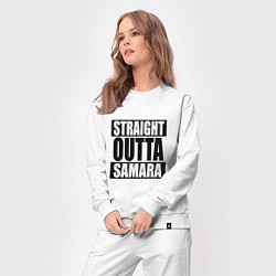 Костюм хлопковый женский Straight Outta Samara, цвет: белый — фото 2