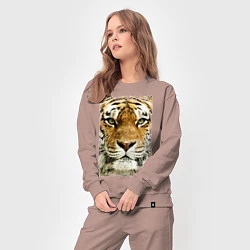 Костюм хлопковый женский Tiger Face: retro style, цвет: пыльно-розовый — фото 2