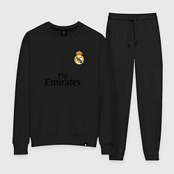 Костюм хлопковый женский Real Madrid: Fly Emirates, цвет: черный