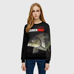 Свитшот женский The best fisherman, цвет: 3D-черный — фото 2