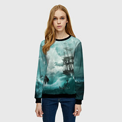 Свитшот женский Море, цвет: 3D-черный — фото 2