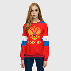 Свитшот женский Сборная РФ: домашняя форма, цвет: 3D-красный — фото 2