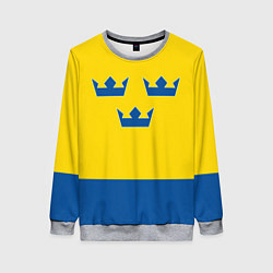 Свитшот женский Сборная Швеции: домашняя форма, цвет: 3D-меланж