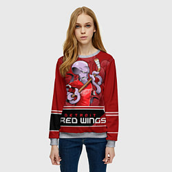 Свитшот женский Detroit Red Wings, цвет: 3D-меланж — фото 2