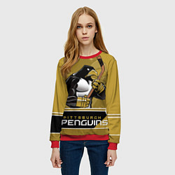 Свитшот женский Pittsburgh Penguins, цвет: 3D-красный — фото 2