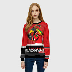 Свитшот женский Chicago Blackhawks, цвет: 3D-черный — фото 2