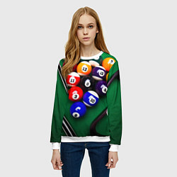 Свитшот женский Бильярд, цвет: 3D-белый — фото 2