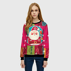 Свитшот женский Дед мороз, цвет: 3D-черный — фото 2