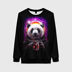 Свитшот женский Panda Cosmonaut, цвет: 3D-черный