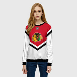 Свитшот женский NHL: Chicago Blackhawks, цвет: 3D-черный — фото 2