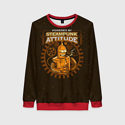 Свитшот женский Steampunk Attitude, цвет: 3D-красный