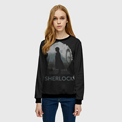 Свитшот женский Sherlock World, цвет: 3D-черный — фото 2
