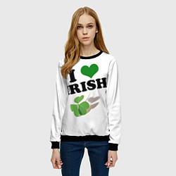Свитшот женский Ireland, I love Irish, цвет: 3D-черный — фото 2