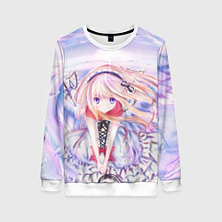 Женский свитшот Anime angel in clouds