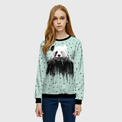 Свитшот женский Панда-художник, цвет: 3D-черный — фото 2