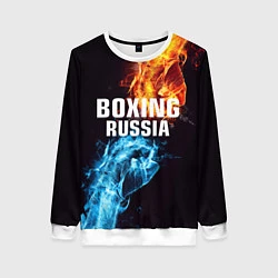 Свитшот женский Boxing Russia, цвет: 3D-белый